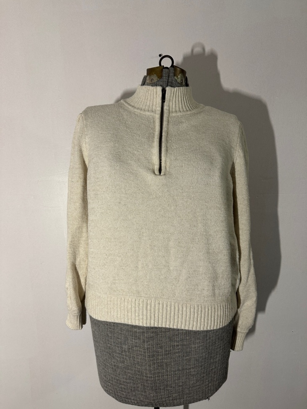 Universal Thread Ivory Ribbed Half-Zip Sweater